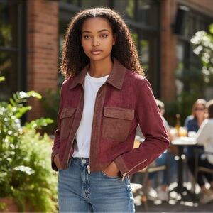 Amanda Uprichard Becker Jacket In Chocolate Wine Suede, NWT,
Size: S
$249 $382